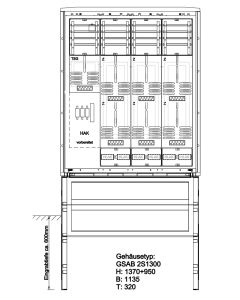 Zähleranschlusssäule SH-Netz (6 Zähler / TSG)