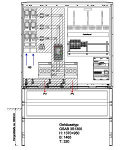 Wandlermessung SH-Netz 400 A, Netzüberwachung nach VDE-AR-N 4105 >100kW, 2xKd.-Abg.