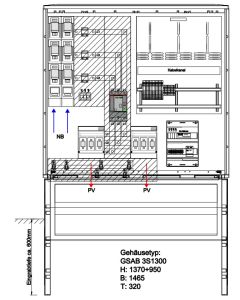 Wandlermessung SH-Netz 630A incl. Sockel mit Netzüberwachung mit Lasttrennschalter >100kW