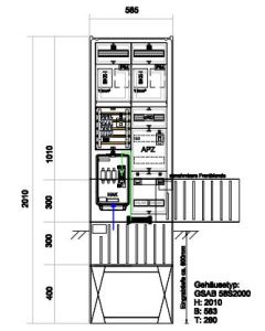 Zähleranschlußsäule SYNA (2Zähler BKE-I) – mit APZ und RfZ für steuerbare Verbraucher