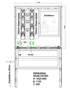 Wandlermessung Pfalzwerke 250 A incl. Sockel mit Zählerwechselschrank Gr.1