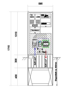 NA - protection cabinet for outside HxWxD : 1000x805x320, 75kW