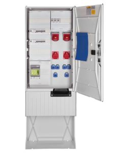 Festplatzverteiler mit Sockel HxBxT:1710x585x280 mit 2xCEE32,2xCEE16,6xSchuko inkl. FP-Einführung