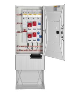 Festplatzverteiler mit Sockel HxBxT:1710x585x280 mit Sammelsch. 400A, 5-pol,Sys-63+32+16+SSD inkl.FP