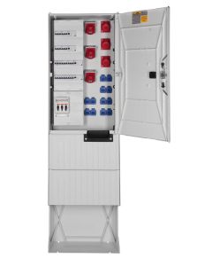 Festplatzverteiler mit Sockel HxBxT:2010x585280 mit NH00,3xCEE32,3xCEE16,12xSchuko inkl. FP-Einf.