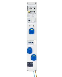 Systemleiste für Sammelsch. 185mm, 3xSchukosteckdose+3xZähler vorber.1TE/Zähler